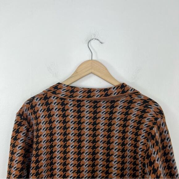 Joie Houndstooth Double Breasted Sweater Cardigan Blazer Jacket Size XL - Picture 4 of 10